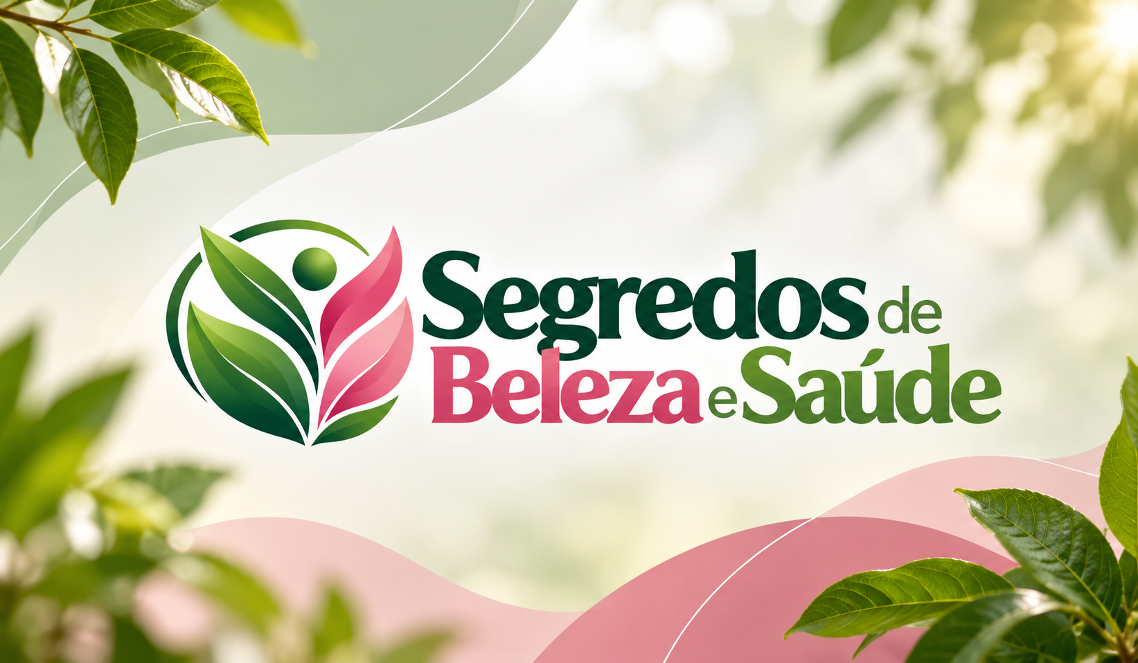 Imagem padrão do portal Segredos de Beleza e Saúde com logotipo em verde e rosa e elementos naturais.